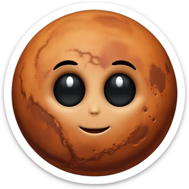 Mars with no mouth or eyes a planet only  sticker