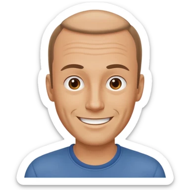 man casual clothes receding hairline sticker