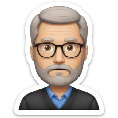 un escritor maduro con barba sticker