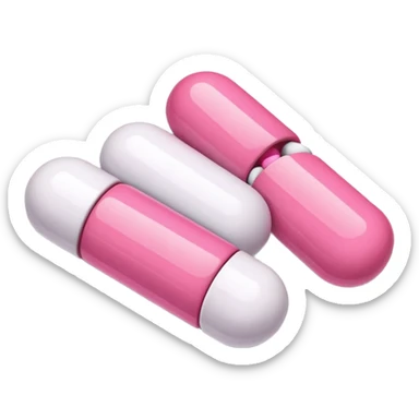 pink and white medication sticker