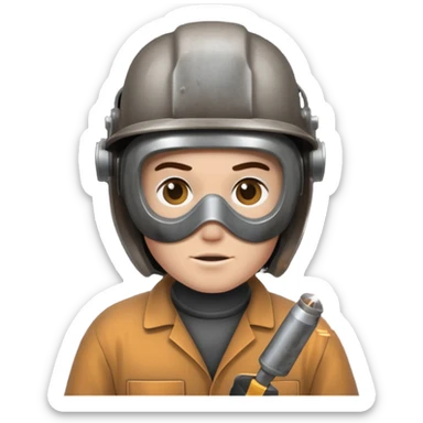 welder with sparks sticker