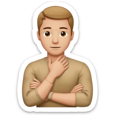 arms crossed holding neck guy sticker