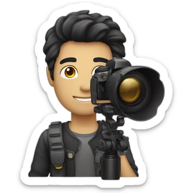 Male Photographer with black hair sticker
