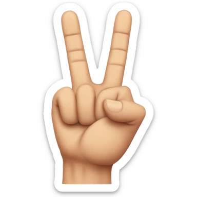 rock and roll hand sign with the index finger and pinkie bent half way and the thumb bent sticker