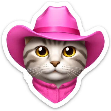 Cat wearing a pink cowboy hat  sticker