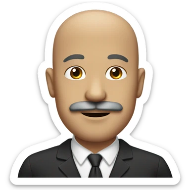 Bald guy with handlebar mustache sticker