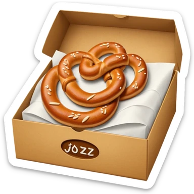 Pretzel on food paper box sticker