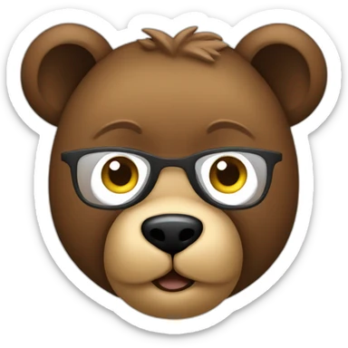 face brown bear with urban flow sticker