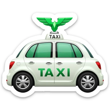 white car with green Bolt taxi company logo sticker