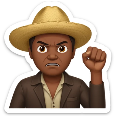 Angry Mexican dude with fist up sticker