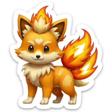 Fennekin-Growlithe-Electrike-fusion (full body) sticker
