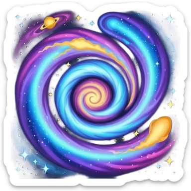 two galaxies colliding sticker