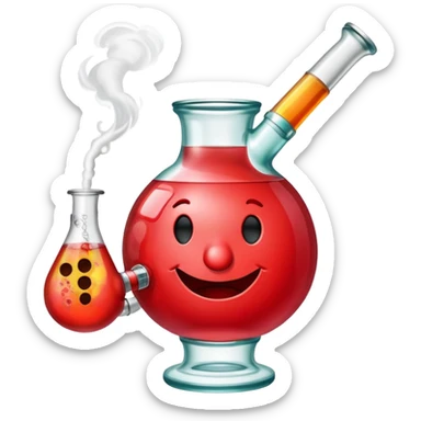 Kool-Aid Man character smoking a bong sticker