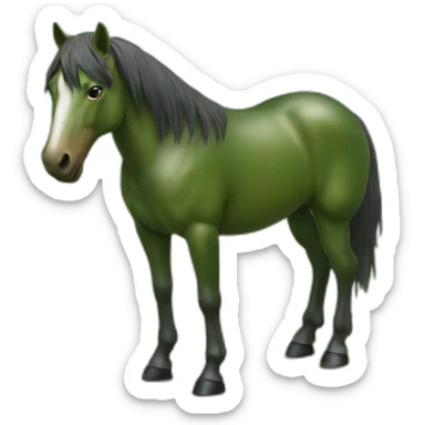 Un cheval verte qui boit un coca sticker