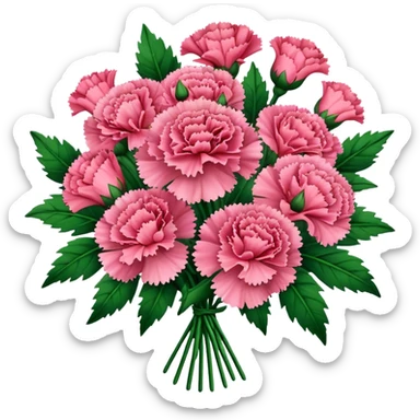 carnations big bouquet, more leaf sticker