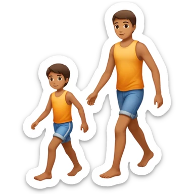  small footprints appear beside their own larger ones—as if their childhood self is walking alongside them.- hand in glowing chest sticker