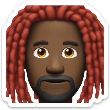 black man in all black fit with red dreadlocks sticker