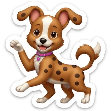 dancing dog with spots sticker