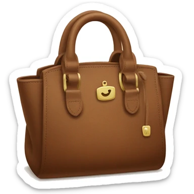 Cute girly brown handbag sticker