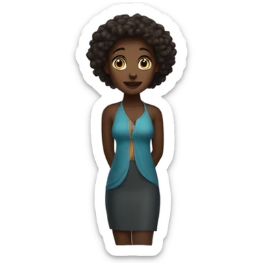 dark-skinned beauty in doorway sticker