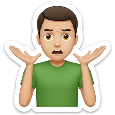 make him in a green T-shirt and much more realistic. the emotion of fear and shock sticker