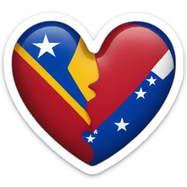 Venezuela and Dominican Republic heart sticker