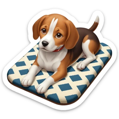 Beagle dog resting room isometric sticker
