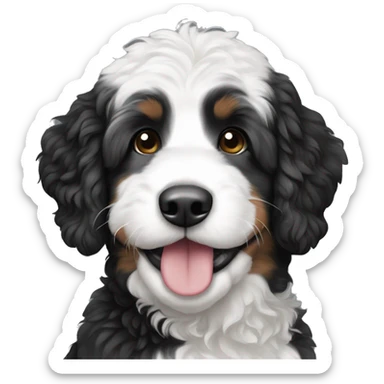 Black and white bernedoodle  sticker