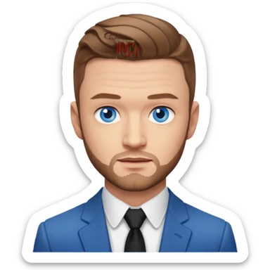 Justin Timberlake blue eyes, light brown hair sticker