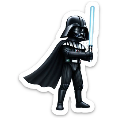 Darth vader holding a lightsaber sticker