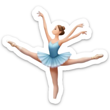 Icon for Ballet: a theater stage with silhouette of a ballerina in an elegant pose, surrounded by spotlight and stage lights. The icon should convey the grace and beauty of ballet, with focus on the dancer and the dramatic lighting. Transparent background. sticker