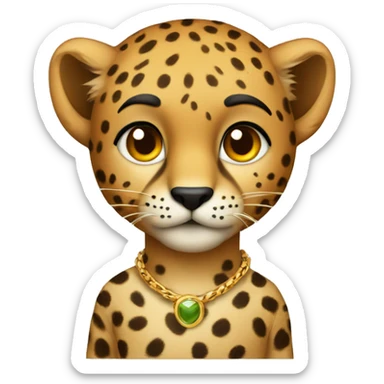 A cheetah in a classic costume sticker