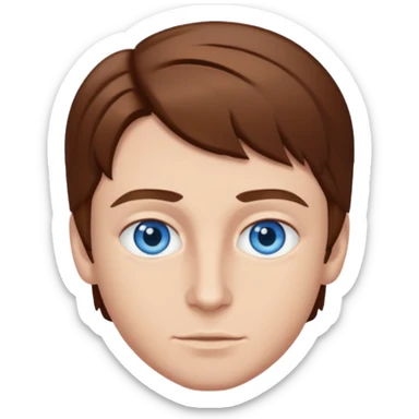 Mikey Graham with blue eyes, brown hair sticker