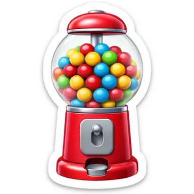 Red Bubblegum machine with multicolored gumballs sticker