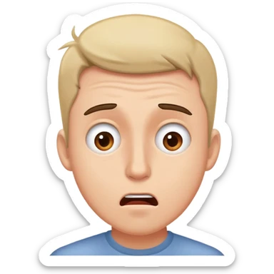 A man with his mouth open hits himself on the cheek sticker