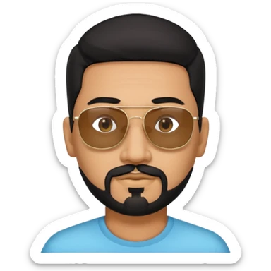 Indian man with  black hair and Goatee and sunglasses sticker