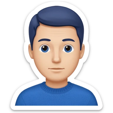 mach mir einen organiserten mann mit blauem pullover sticker