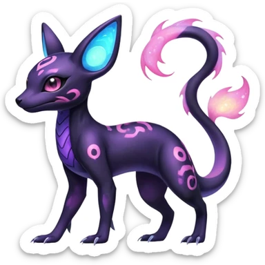Pastel Nebulae Exotic Salandit-Umbreon-Fakémon-hybrid-creature (full body)  sticker