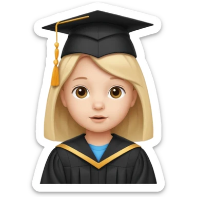 baby in a graduation gown and cap sticker