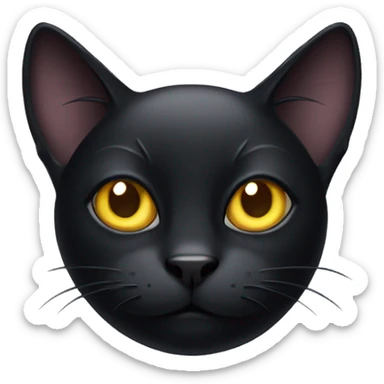 Black cat with crossed eyes sticker