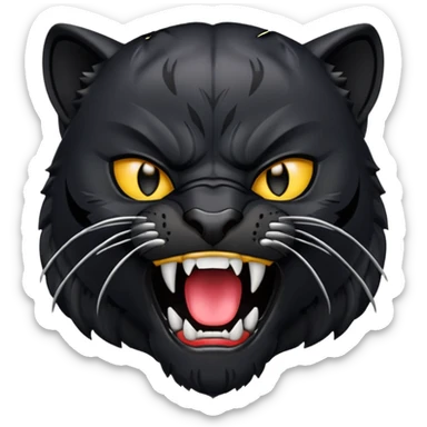 Pantera nera che apre la bocca emoji sticker
