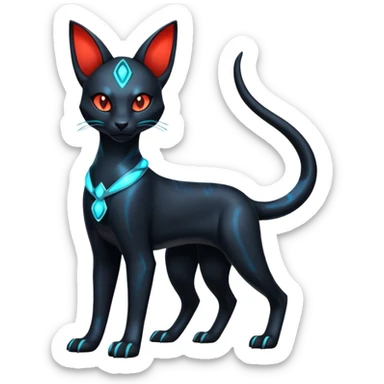 Futuristic Glowing shiny Bastet-Umbreon-Salandit-fusion (full body) sticker