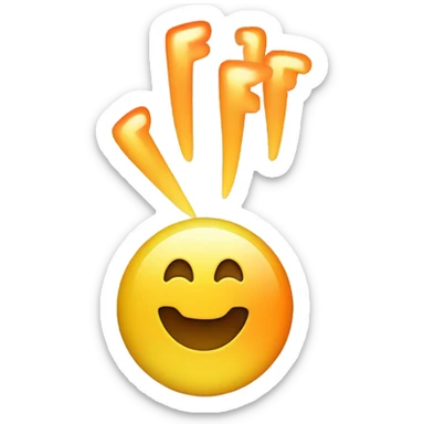 A circular Twitch-style emoji, yellow to orange gradient background, stylized white "F" in the center, conveying energy and excitement. sticker