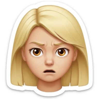 fai una ragazza bionda visibilmente offesa ed arrabbiata che guarda da un’altra parte  sticker
