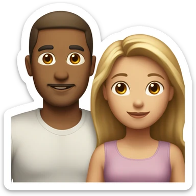 Puerto rican beard short brown hair  husband with blond long hair wife and brown long hair daughter Family  sticker