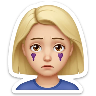 sad emoji with bruise under eye sticker