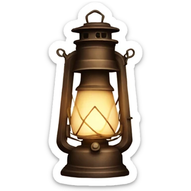 A glowing, old-fashioned lantern vintage sticker