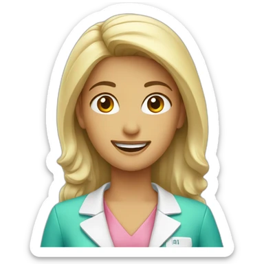 a female dentist in vacation sticker