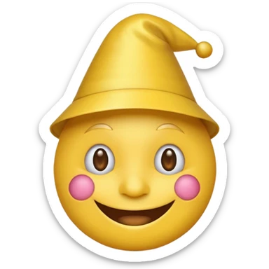 2026 happy new year yellow faced emoji with a 2026 party hat sticker