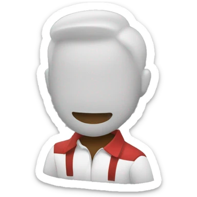 Un chico de pelo castaño con camisa negra y chaqueta roja con cuadros negros sticker